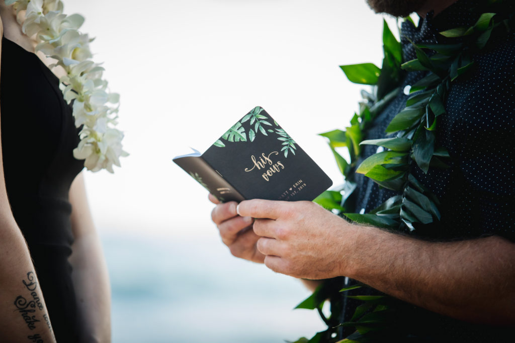 Wedding on the beach in Kauai.