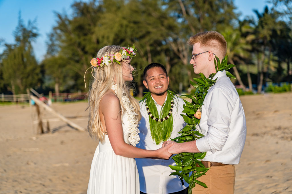 Wedding on the beach in Hawaii.