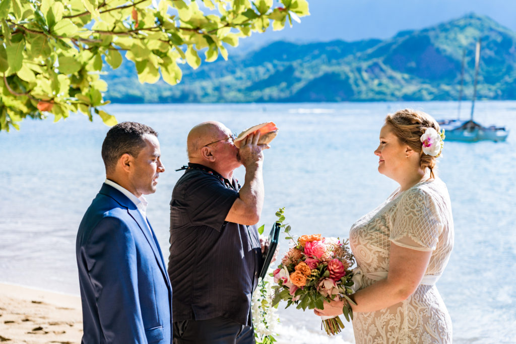 Wedding on the beach in Hawaii.