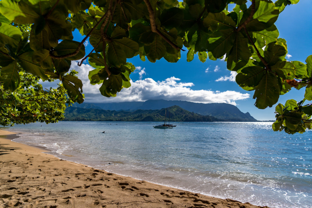 View from the beach in Kauai.