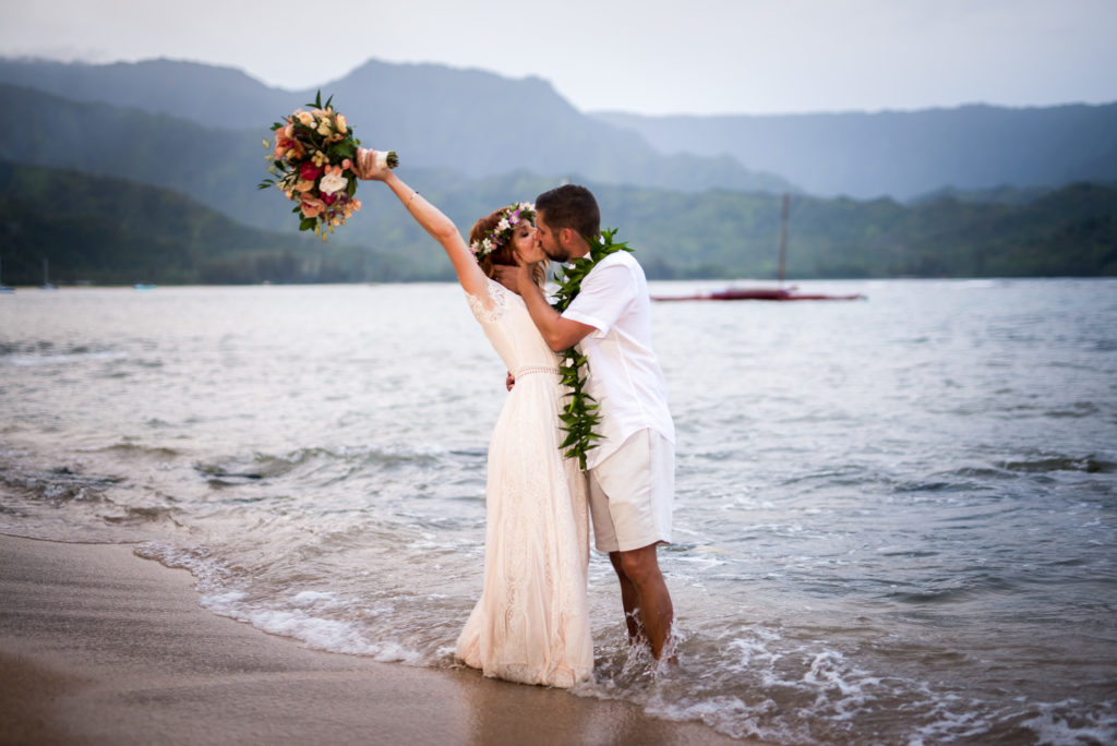 Married on the beach on Kauai.