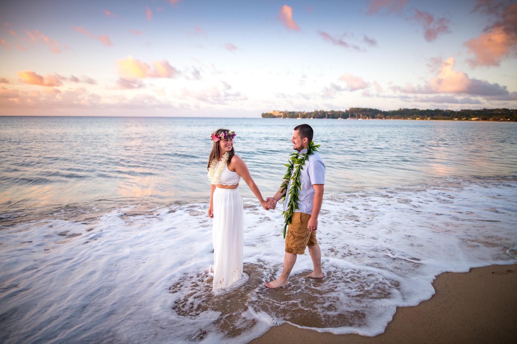 Cherina & Jesse on the beach in Kauai.