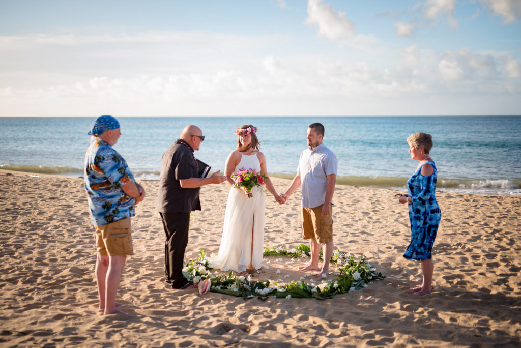 Eloping on the beach.