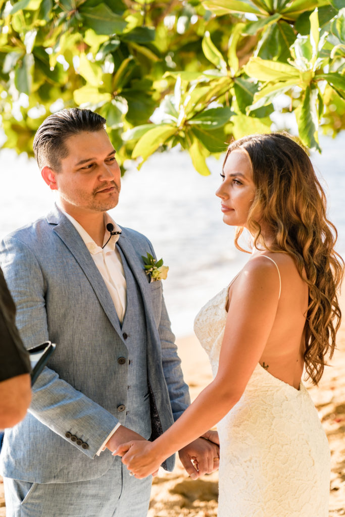 Eloping on the beach.