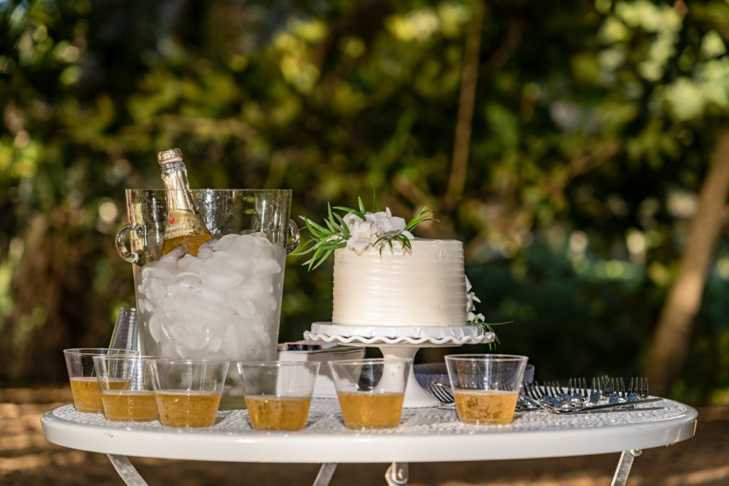 Wedding cake on the beach.