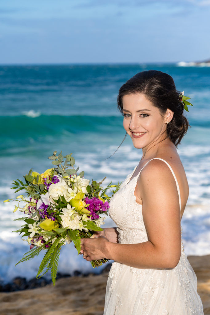 Bride on the beach.