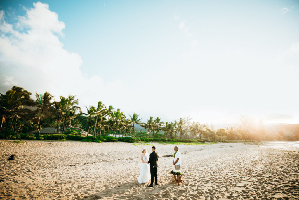 Eloping on the beach.