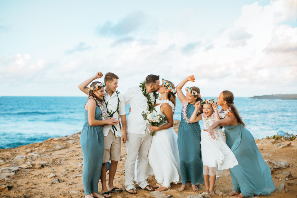Getting married on the beach in Kauai.
