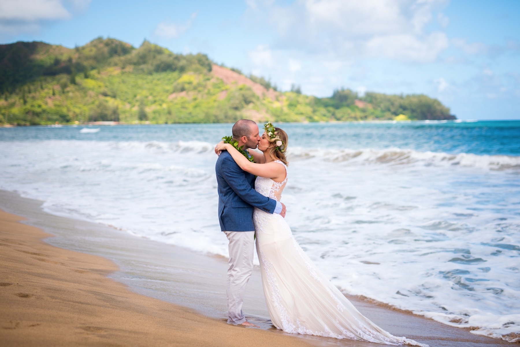 Getting married on the beach.