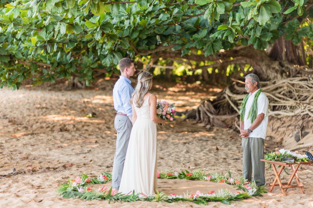Eloping on the beach in Kauai.
