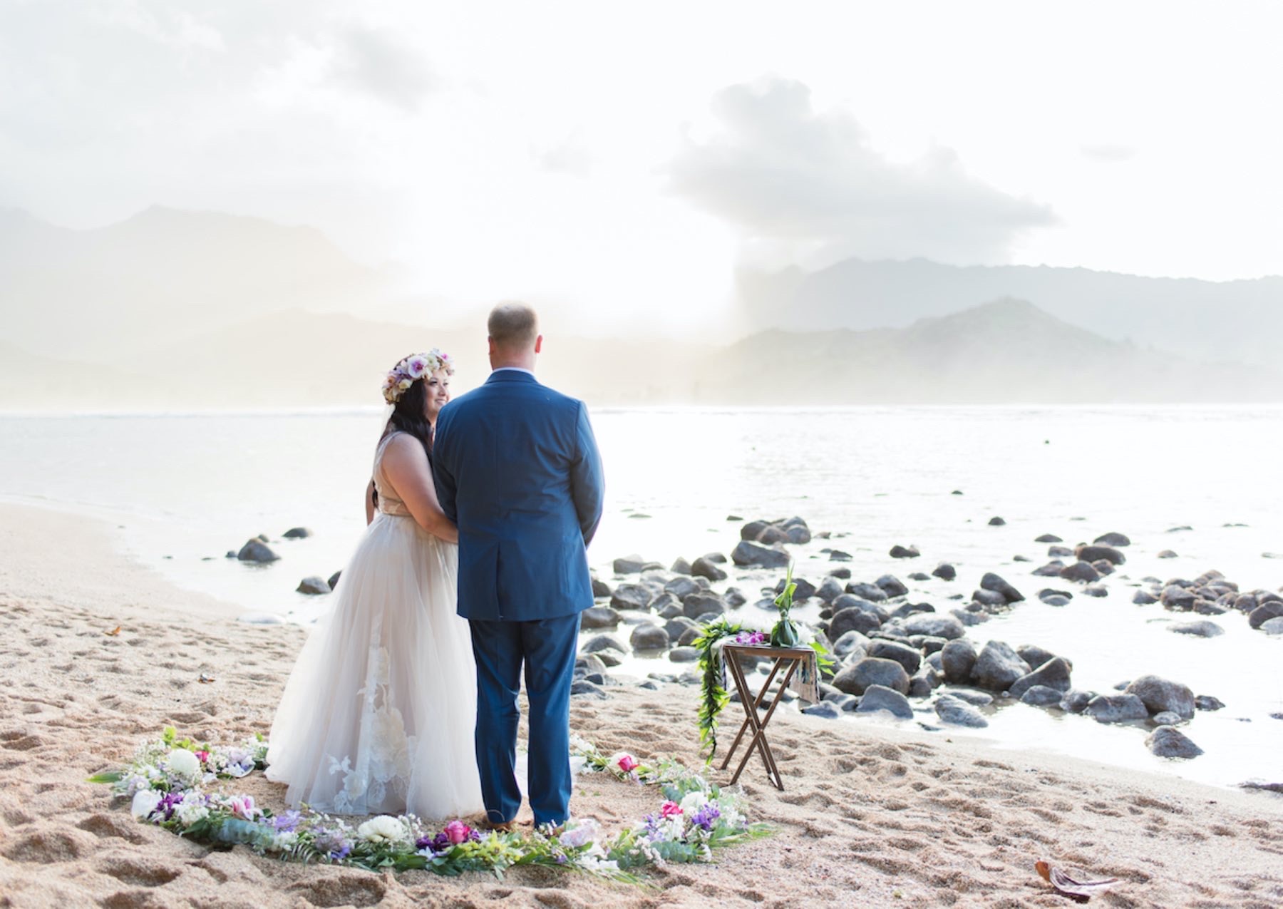 Molly & Chris eloping on the beach.