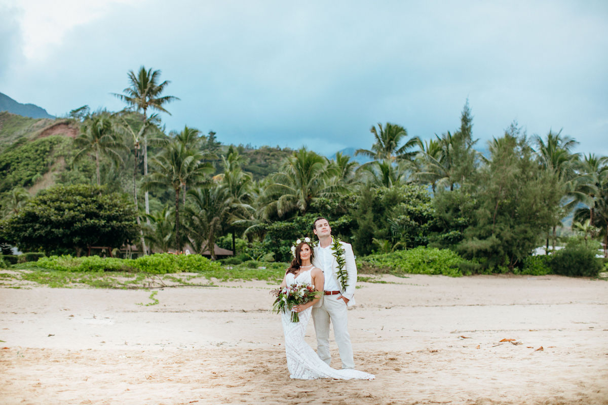 Jordan and Tyler on the beach in Kauai.