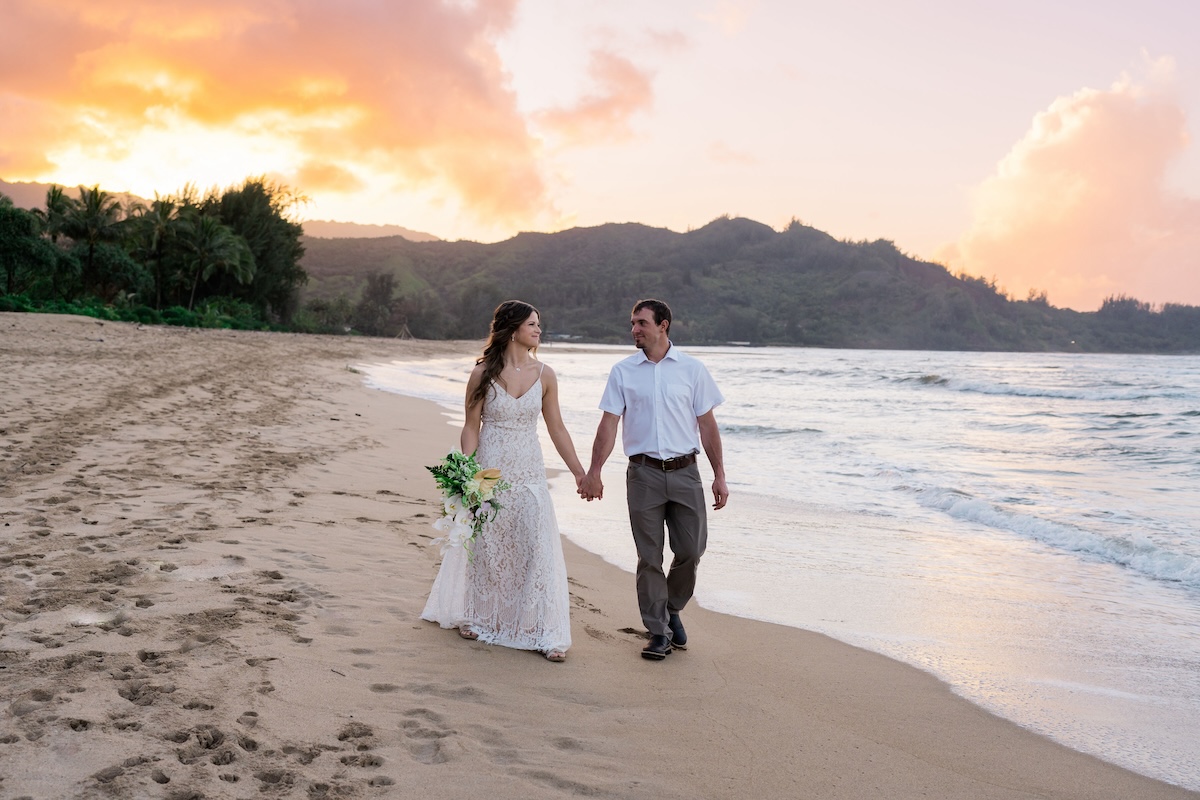 Hanalei Bay sunset ceremony in March 