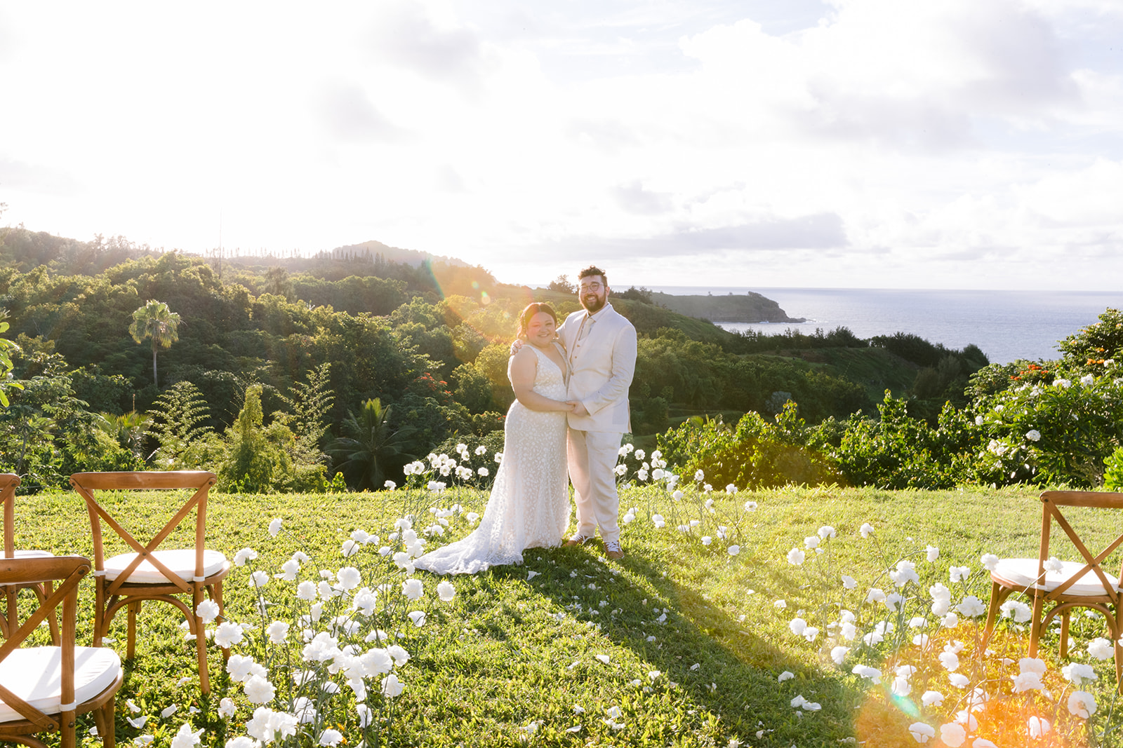Beautiful ceremony for Tephany and Eric at a private residence on the north shore of Kauai in June. 