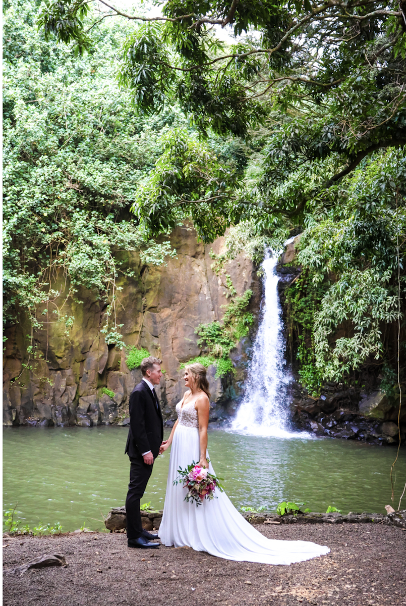 Ceremony for Jenna and Timothy at the National Tropical Botanical Gardens (South shore gardens location) followed by a couples shoot at Shipwrecks beach!
