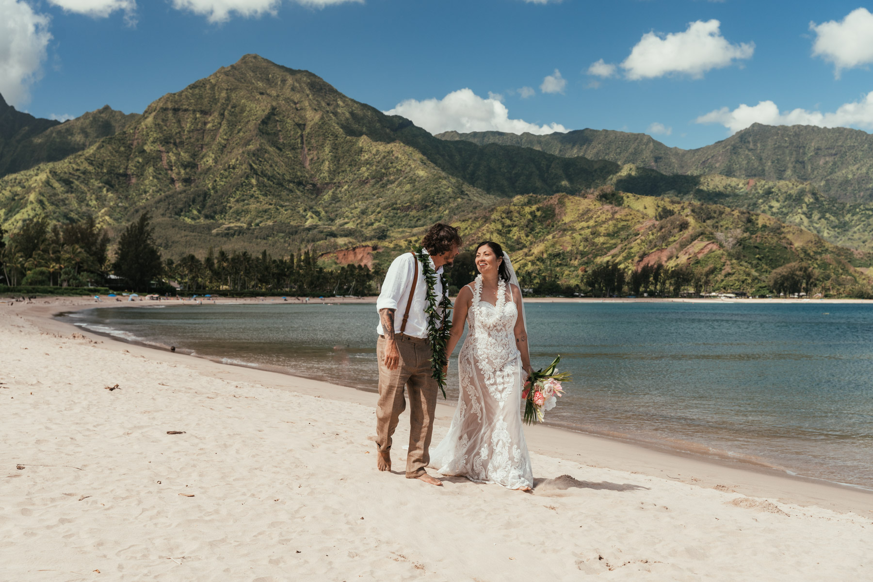 Morning ceremony at Hanalei Bay pier