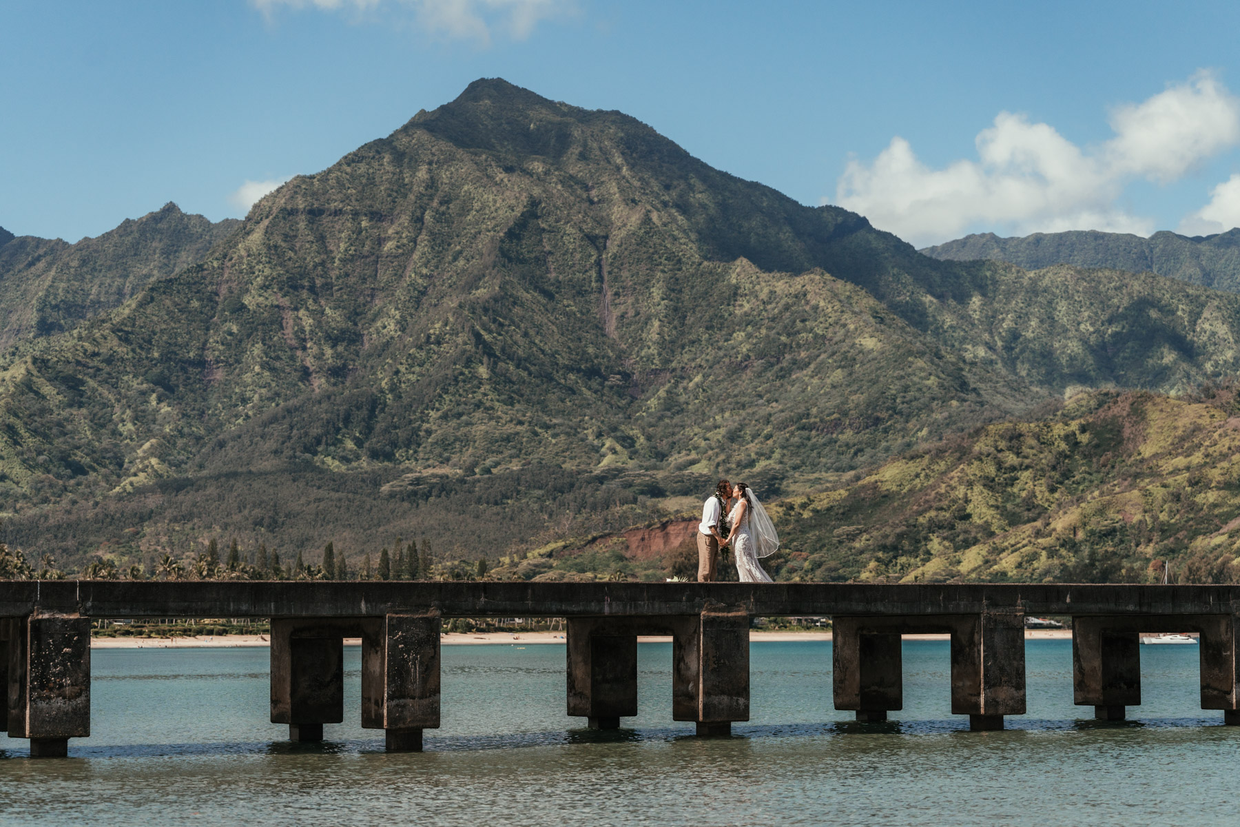 Morning ceremony at Hanalei Bay