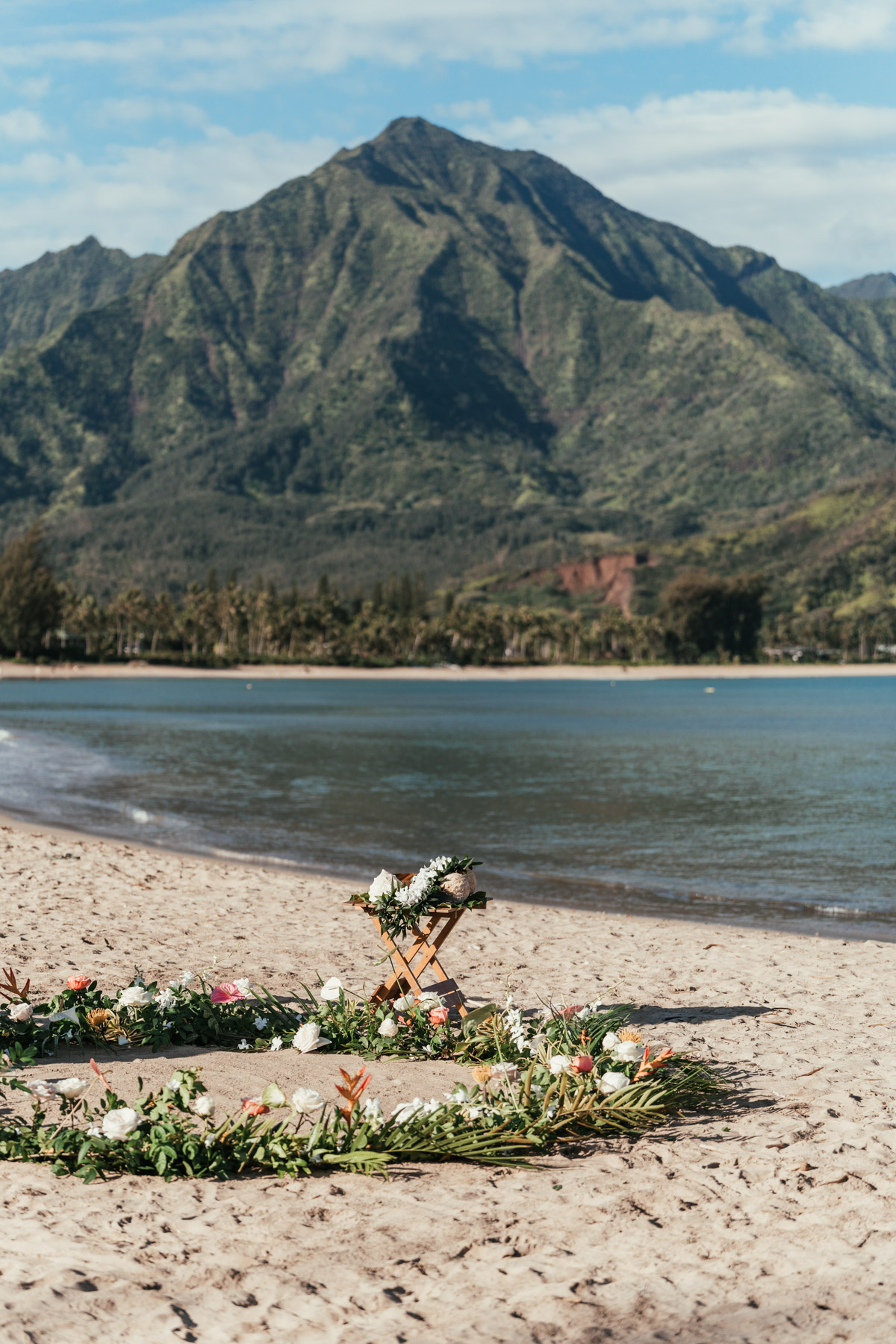 Morning ceremony at Hanalei Bay