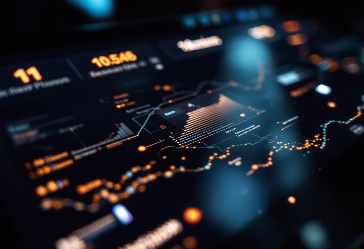 [background image] image of a digital display screen with marketing visuals (for a ai marketing tech company).