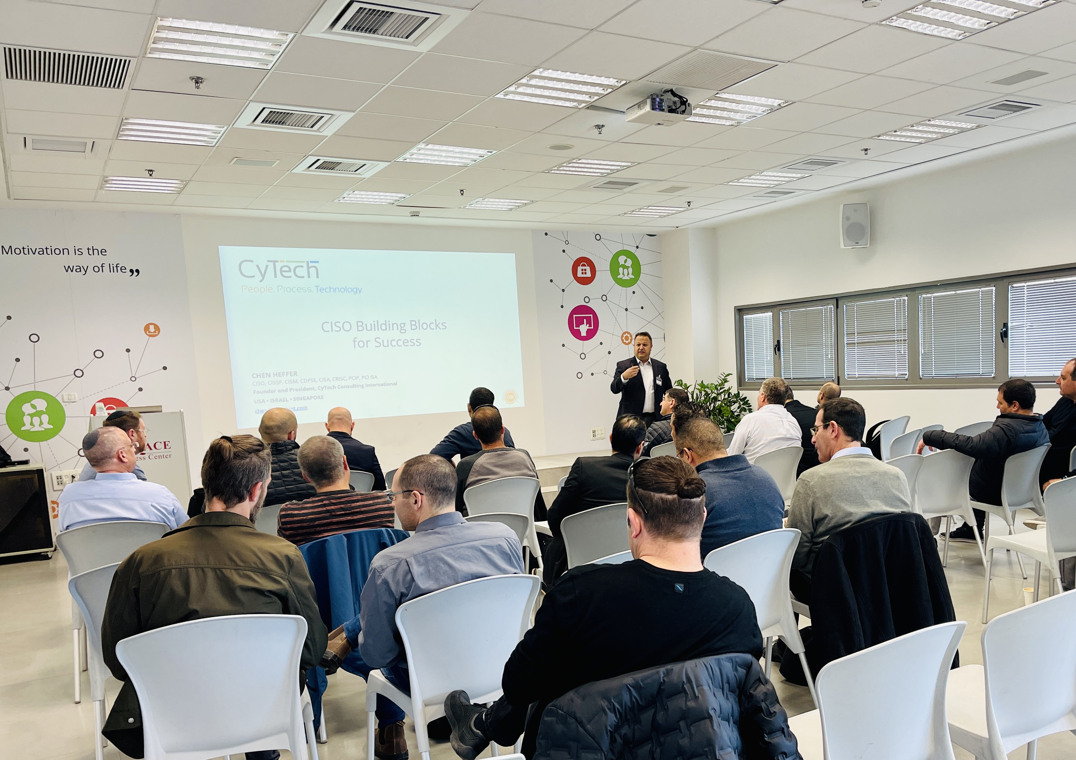 image of guest speaker at a conference (for a legal tech)