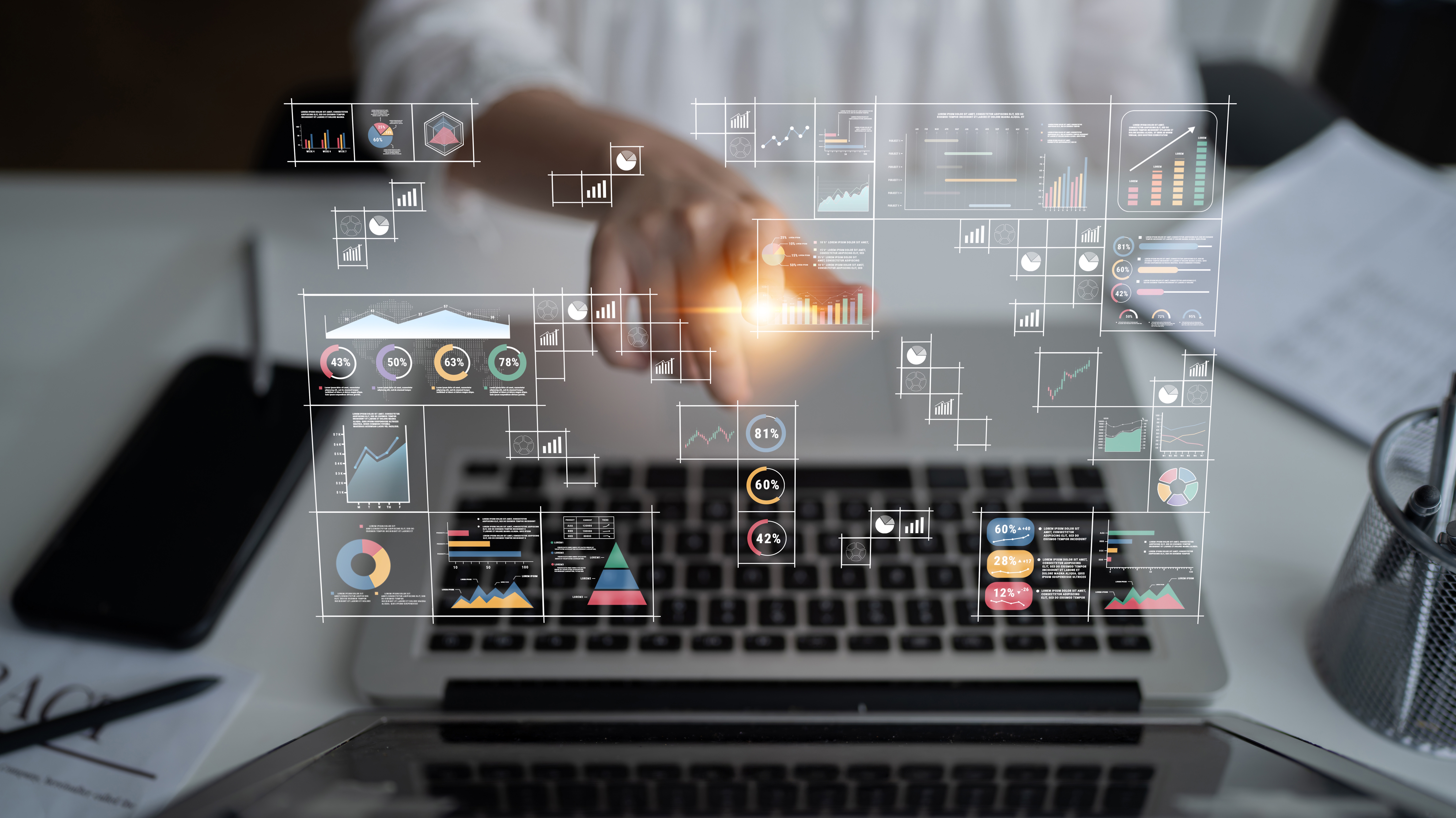 image of a reflective data visualization meeting