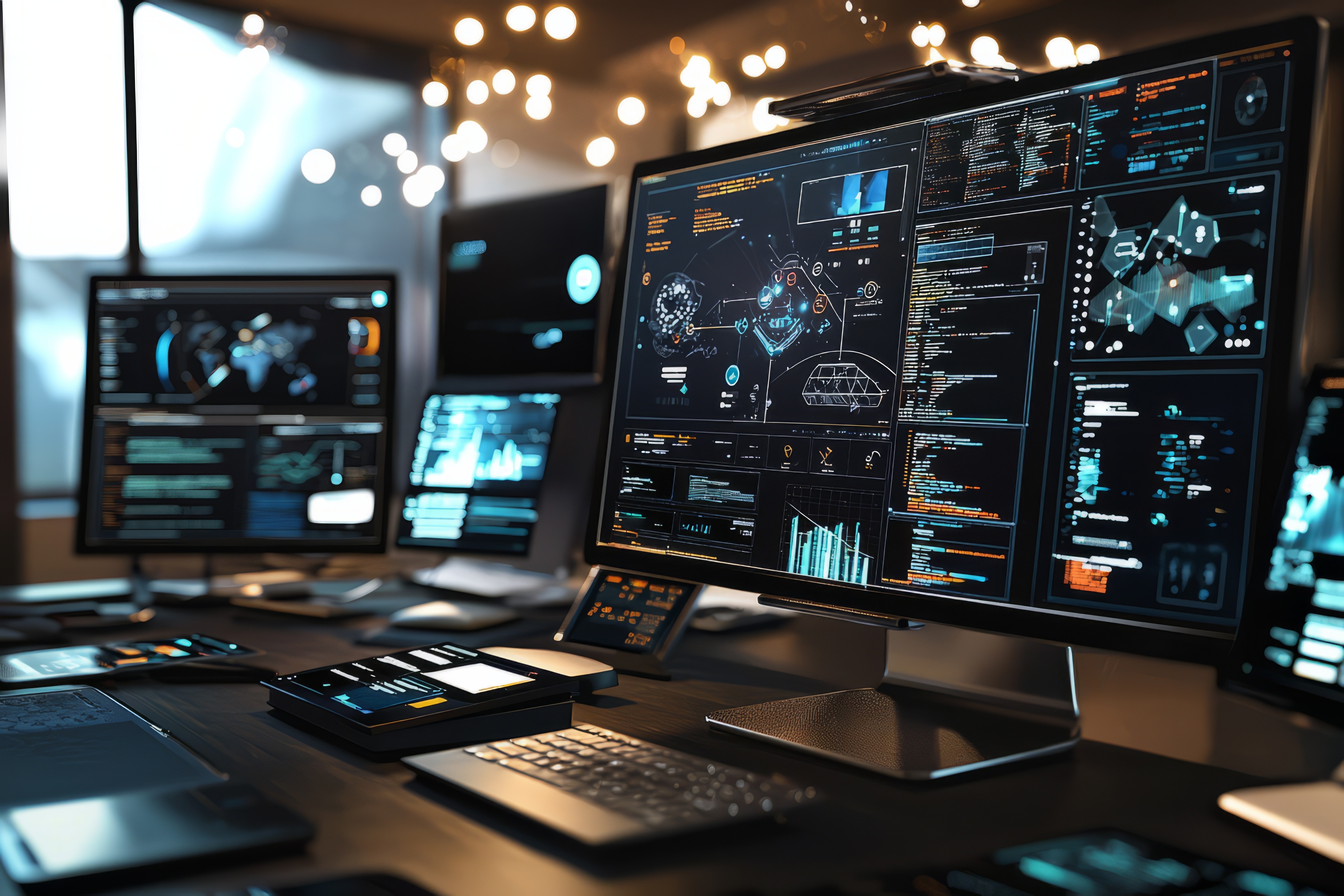 [interface] image of a computer showcasing educational software (for a edtech)