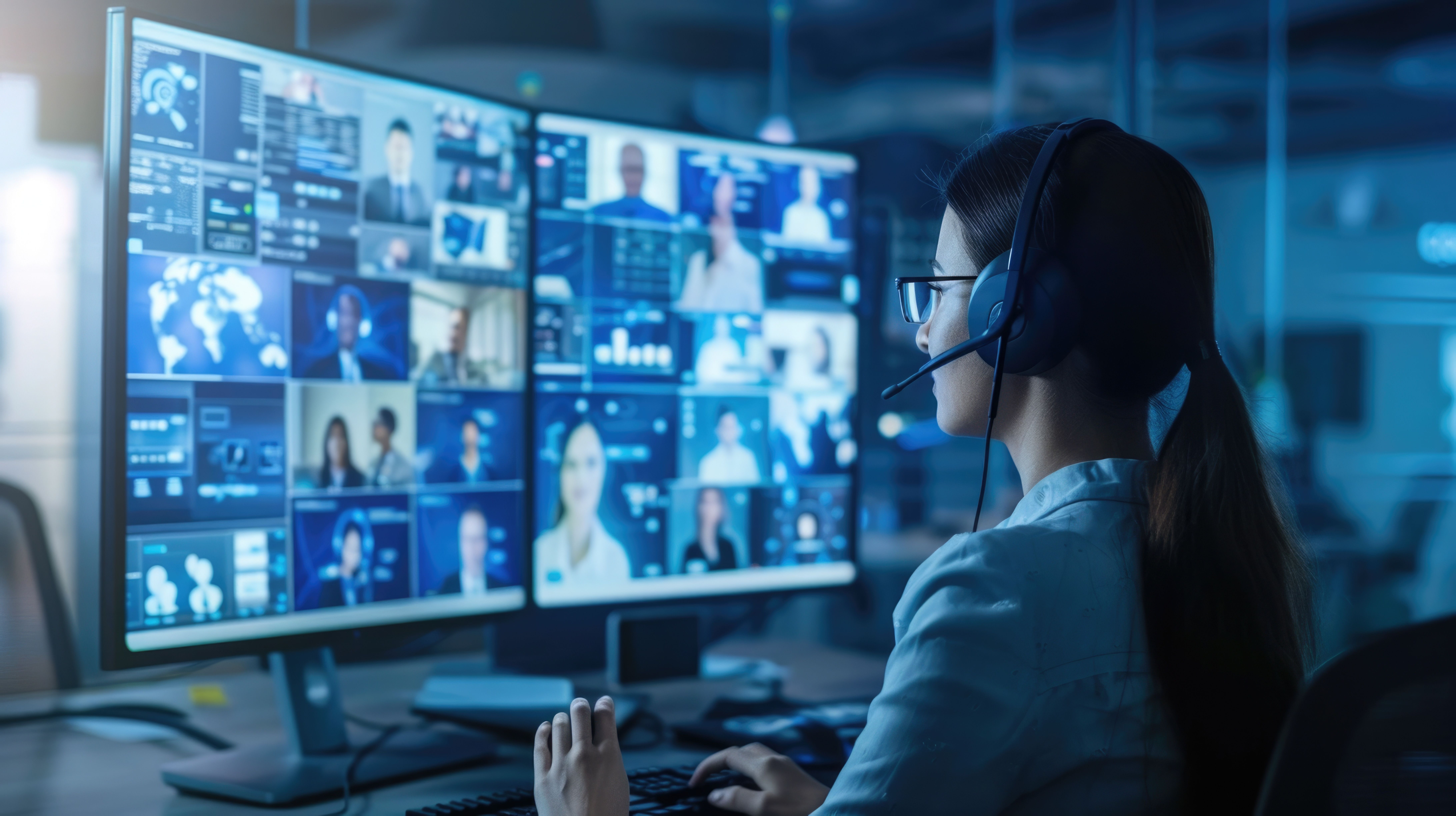 image of a teacher interacting with students using digital tools (for an edtech)