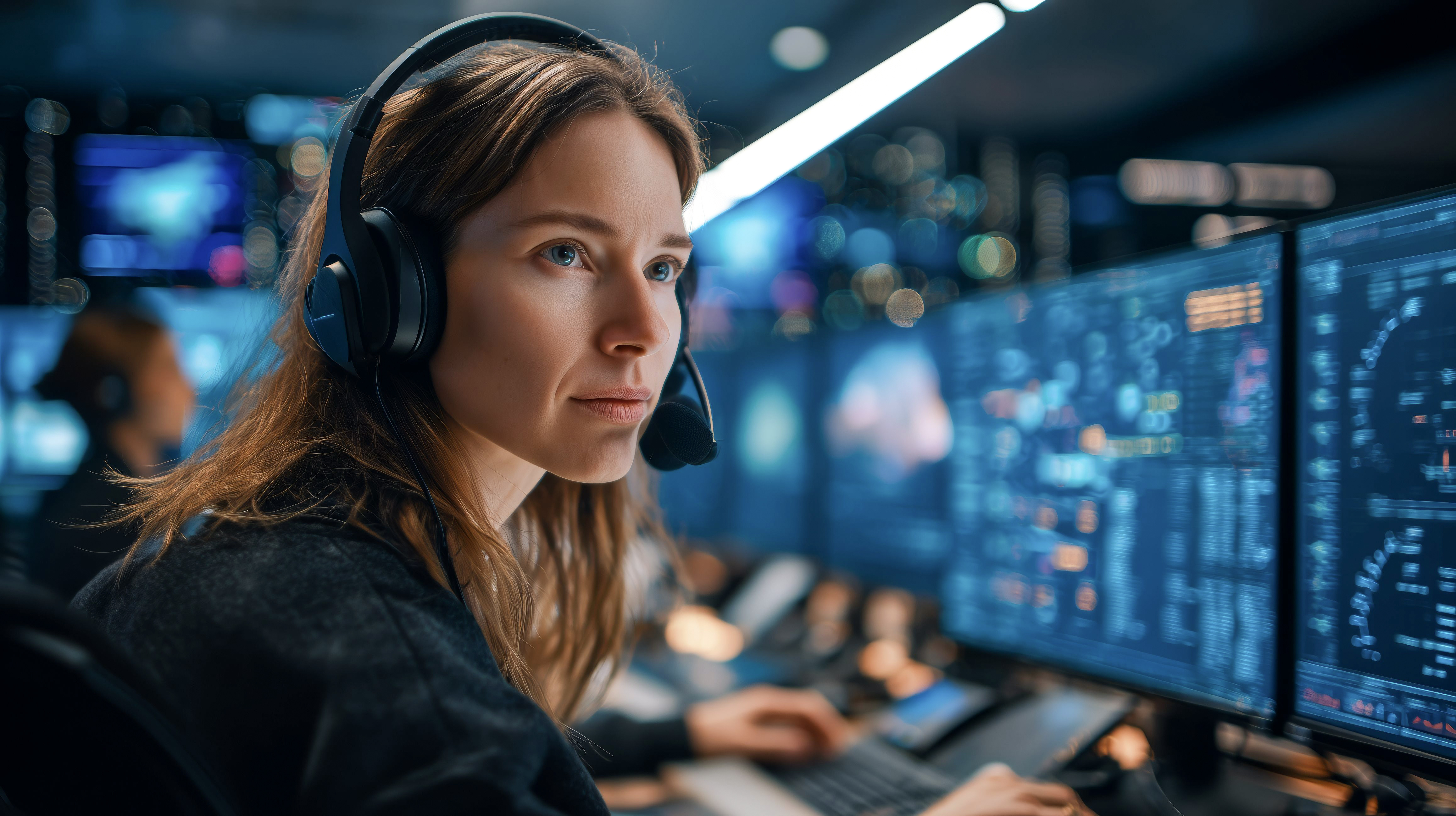 image of a teacher interacting with students using digital tools (for an edtech)