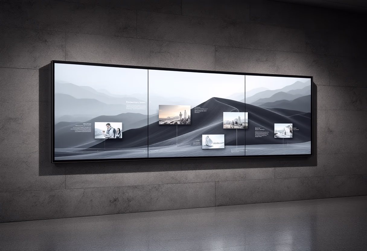 image of company milestones in a timeline format (for a edtech)