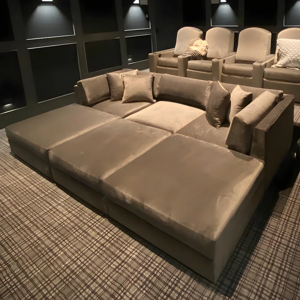 Home theater sectional with rear recliners by Elite HTS