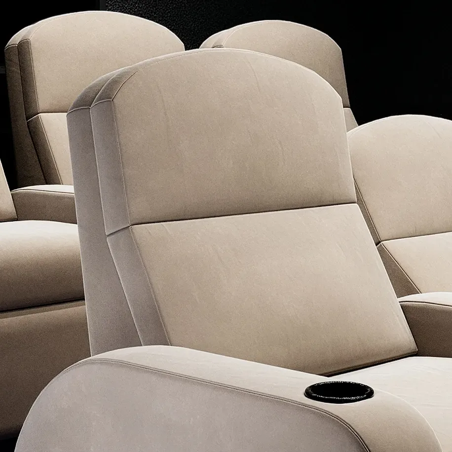 Lumbar support backrest option on Elite HTS luxury home theater recliner
