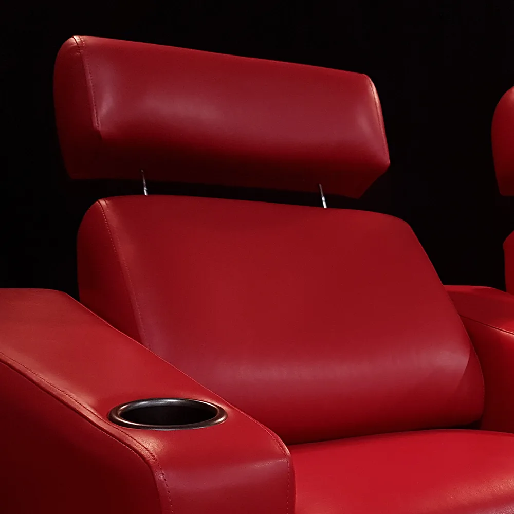Adjustable headrest backrest on Elite HTS home theater recliner