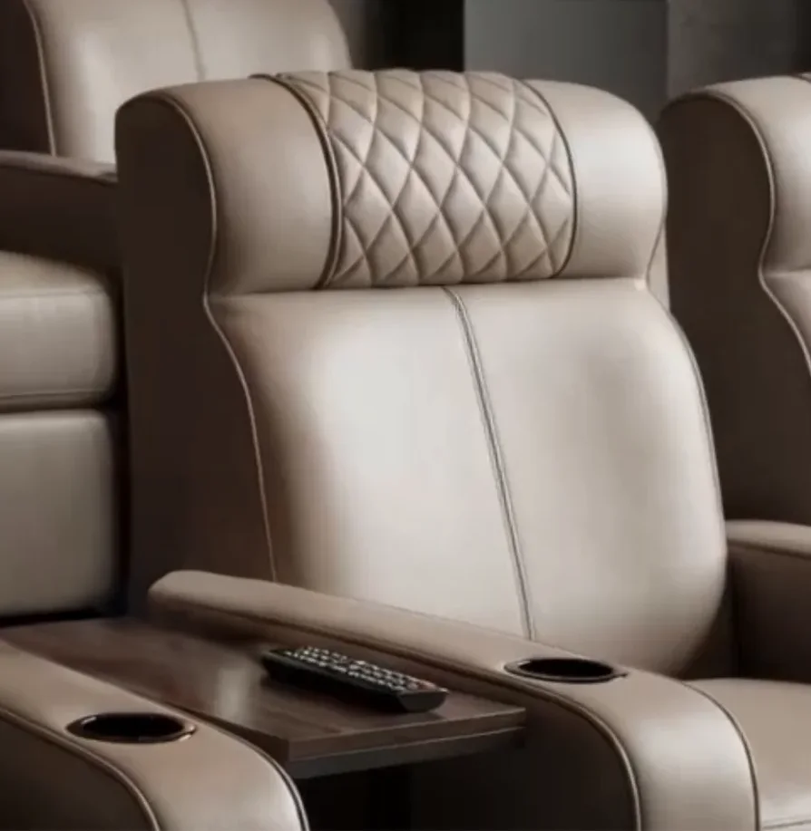 Plush Comfort backrest with extra-soft cushioning on Elite HTS luxury home theater recliner