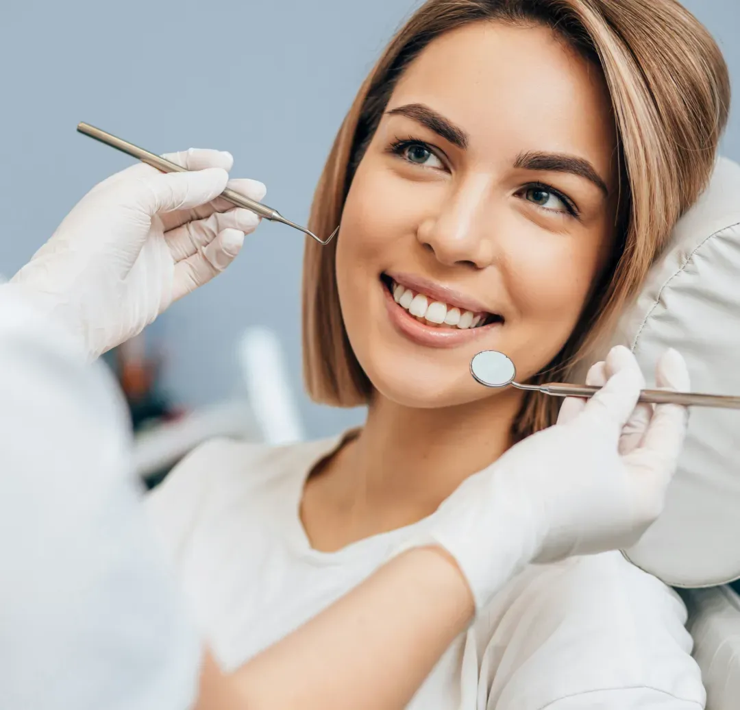 Smiling patient during a dental check-up