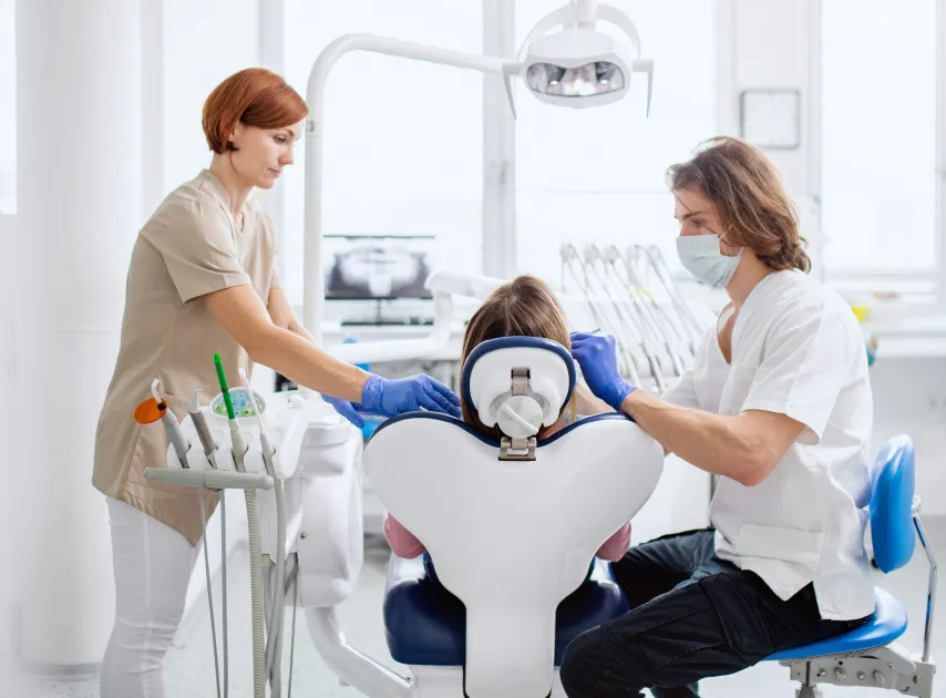 Patient in the treatment chair