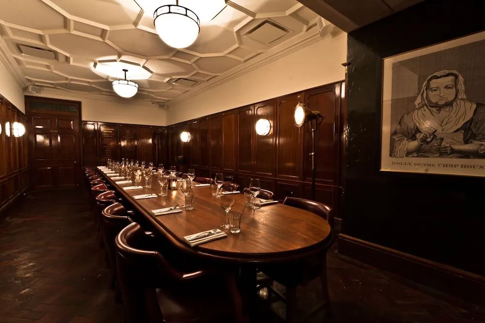 Sublime Society private dining room at Hawksmoor Guildhall in London