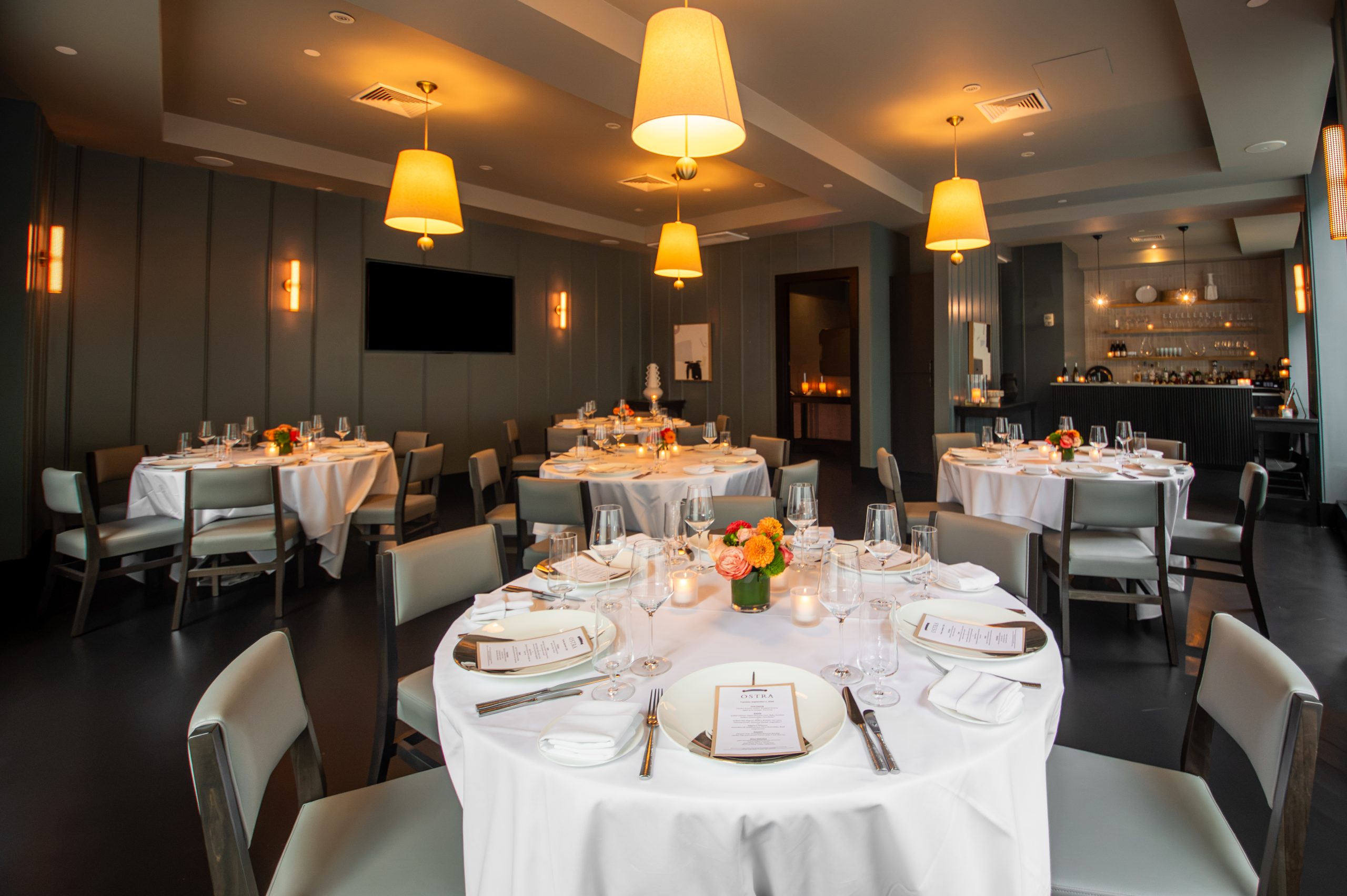 Ostra private dining room in Boston