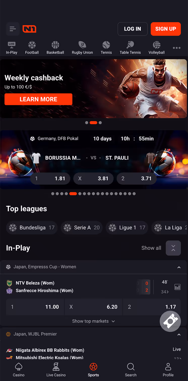 n1 bet ui featuring an image of a man playing backetball
