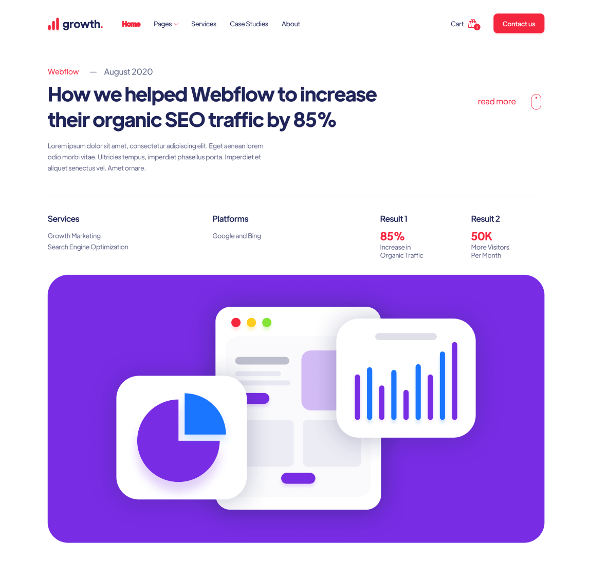 Case Study Single - Growth Webflow Template