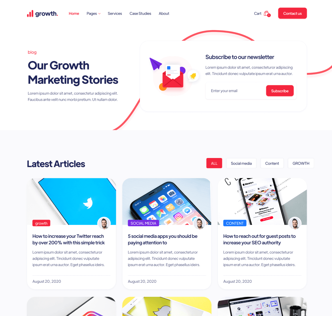 Blog Growth - Growth Webflow Template