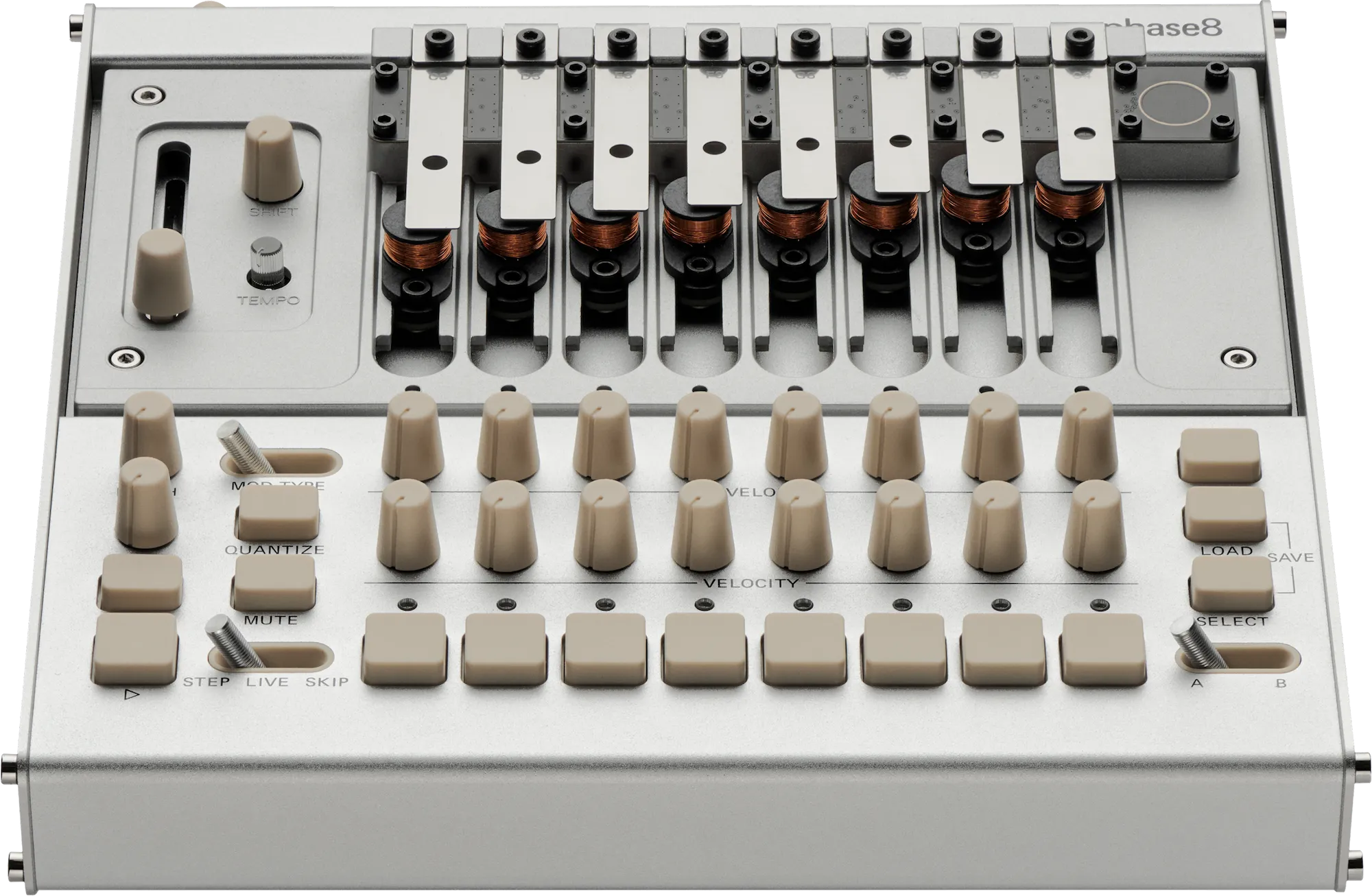 KORG phase8 photography with transparent background.