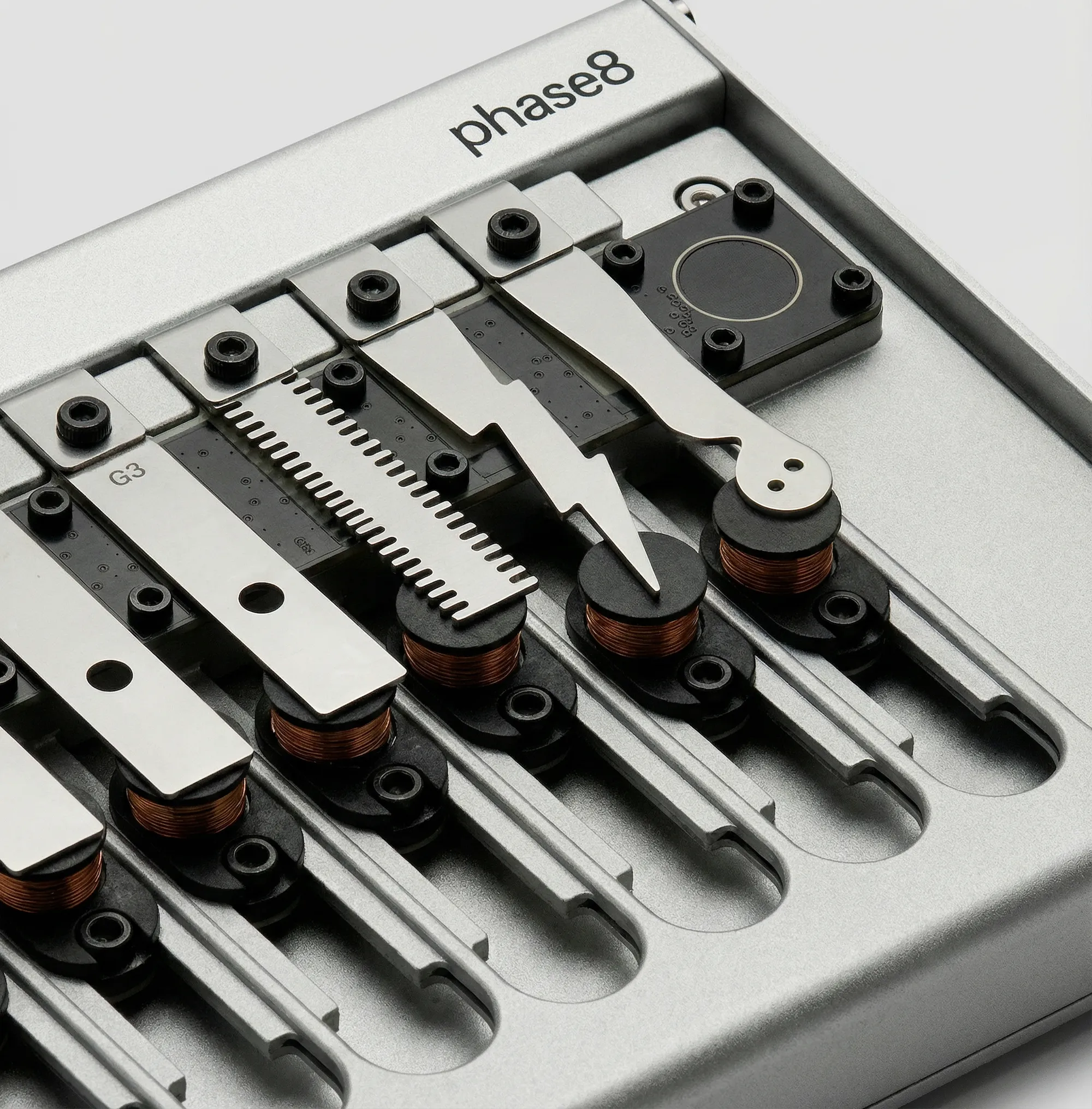 Lifestyle photography of KORG phase8 with 3 resonators.