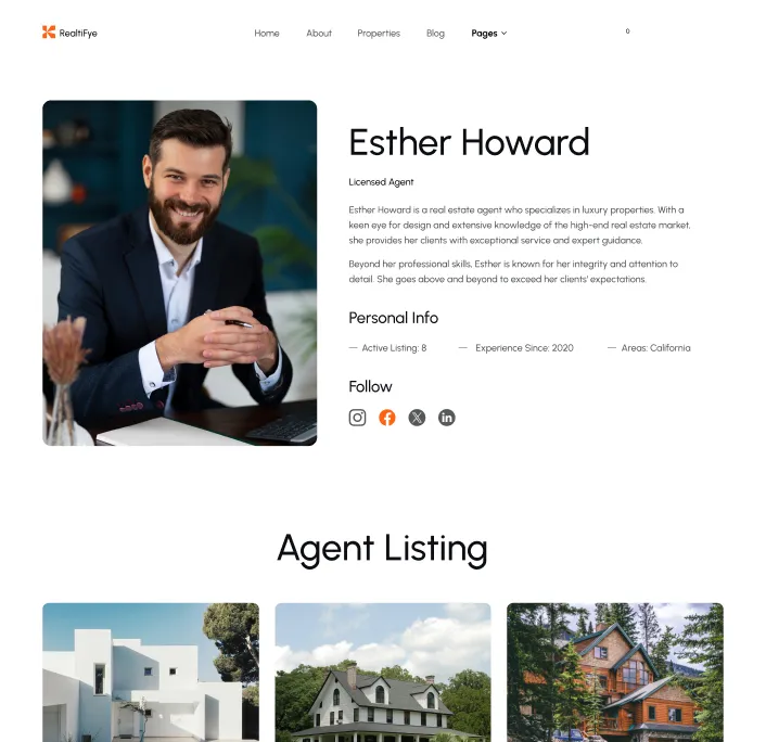 Coverpage page screenshot