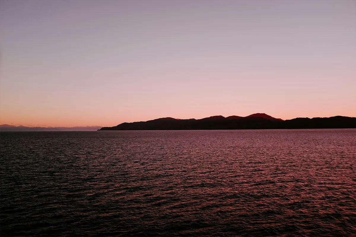 Lake at dawn.