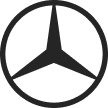 Mercedes-Benz three-pointed star emblem inside a circle.