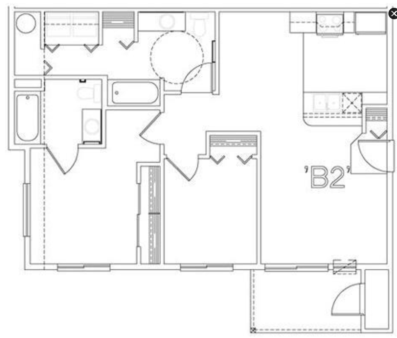 2 bed 2 bath floor plan layout