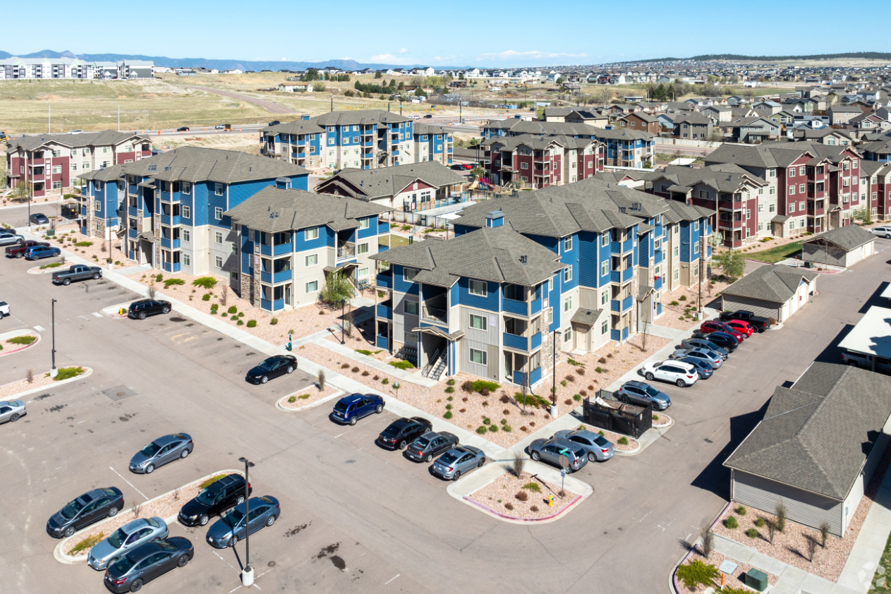 Aerial drone shot of Copper Range exterior