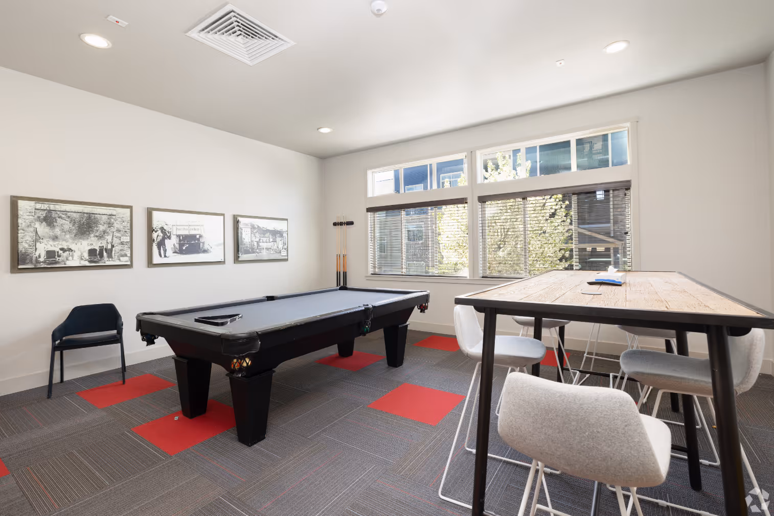 Game room with pool table