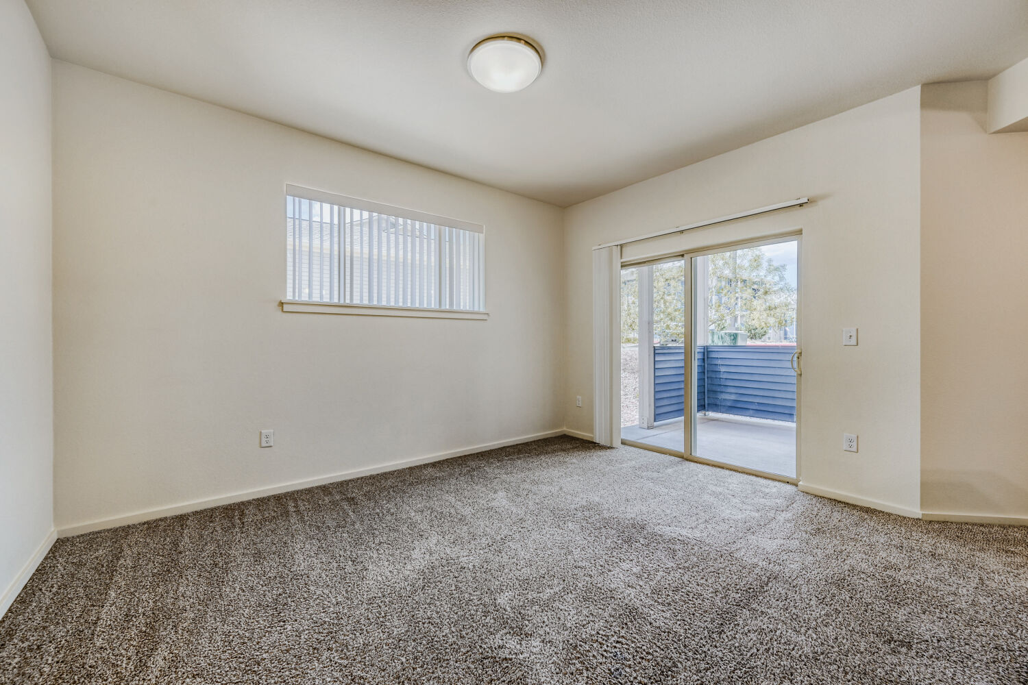living room and patio