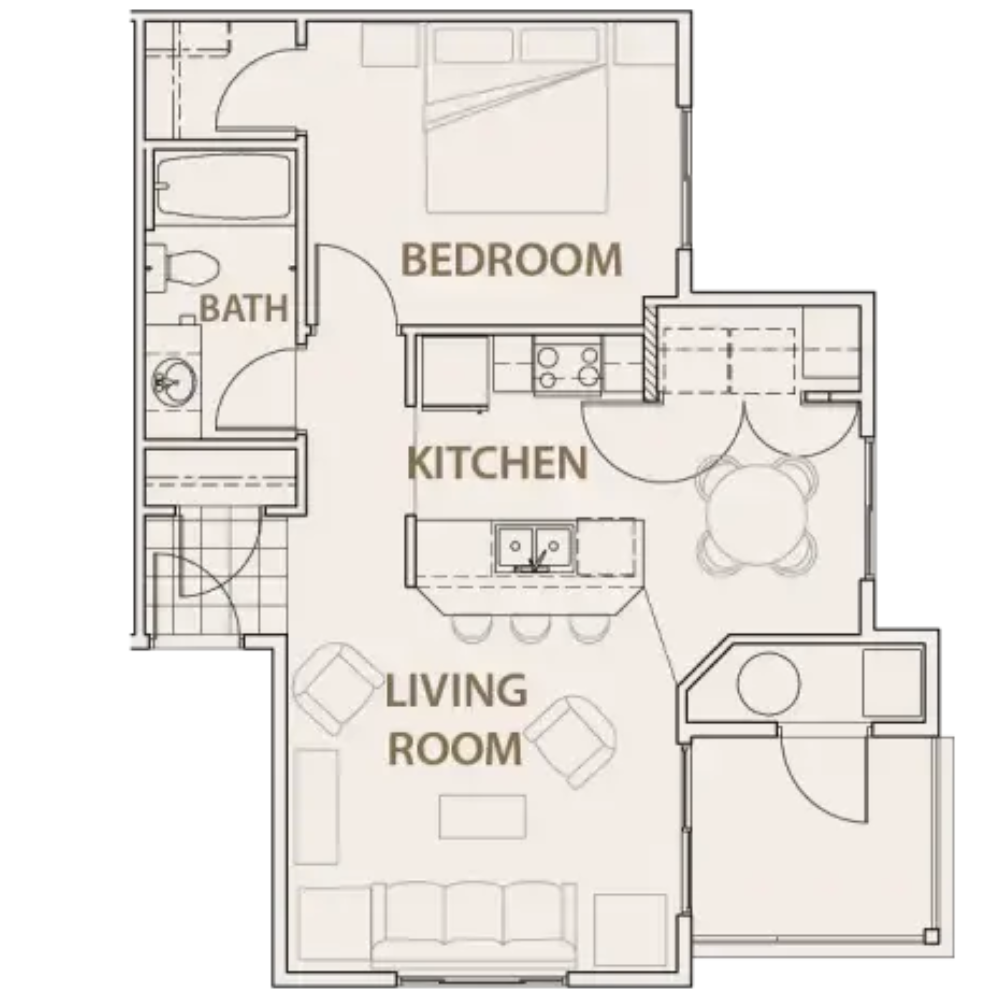 1x1 695 sqft floor plan layout